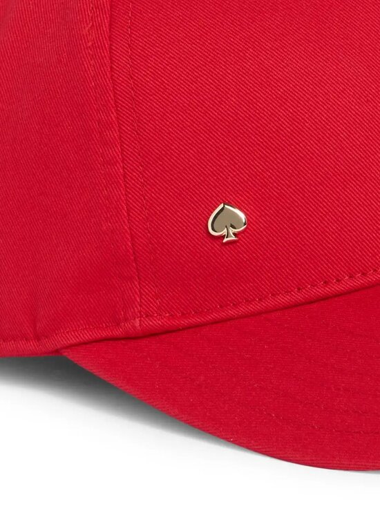 Kate Spade New York Bow Baseball Cap with Gold Spade Embelishment Engine Red NWT main image 5